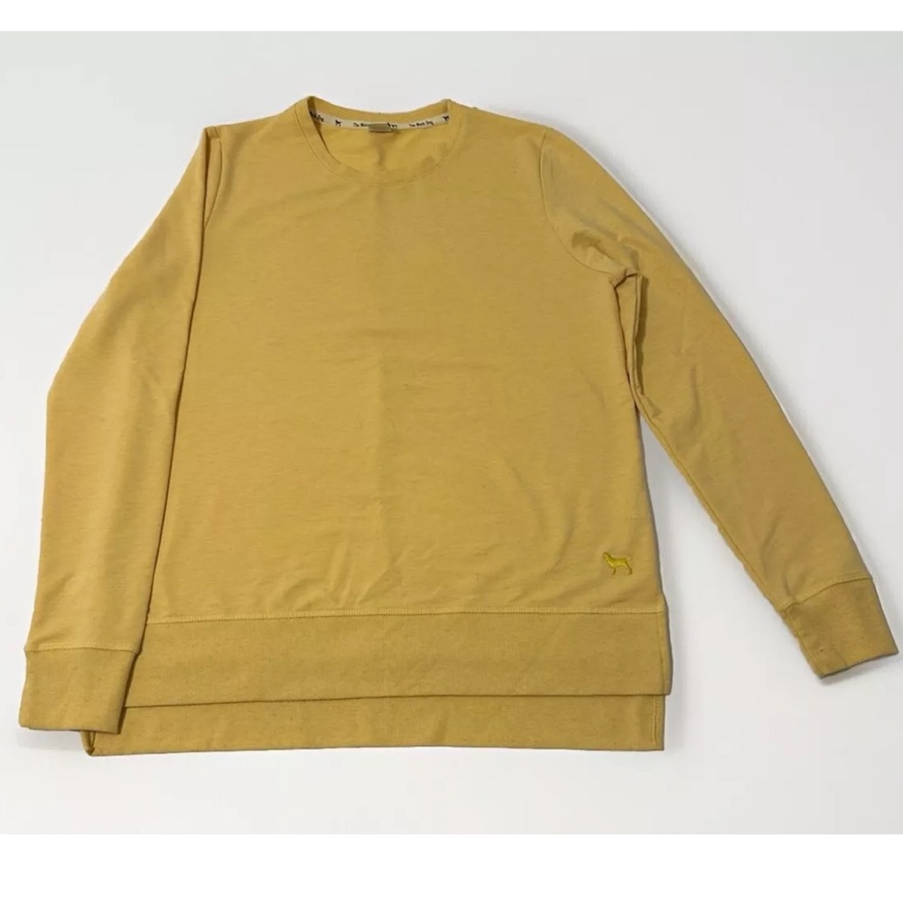 The Black Dog Crewneck Sweatshirt Yellow Split Hem Size Medium